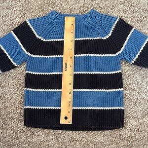 Children’s Place Blue & Black Striped Knit Sweater w/Button Shoulder
